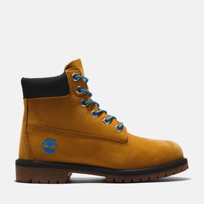 Timberland® Premium 6 Inch Boots voor kids in geel/marineblauw | Timberland