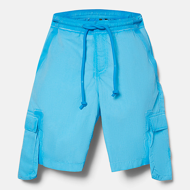 Pantalones cortos teñidos en prenda unisex en azul