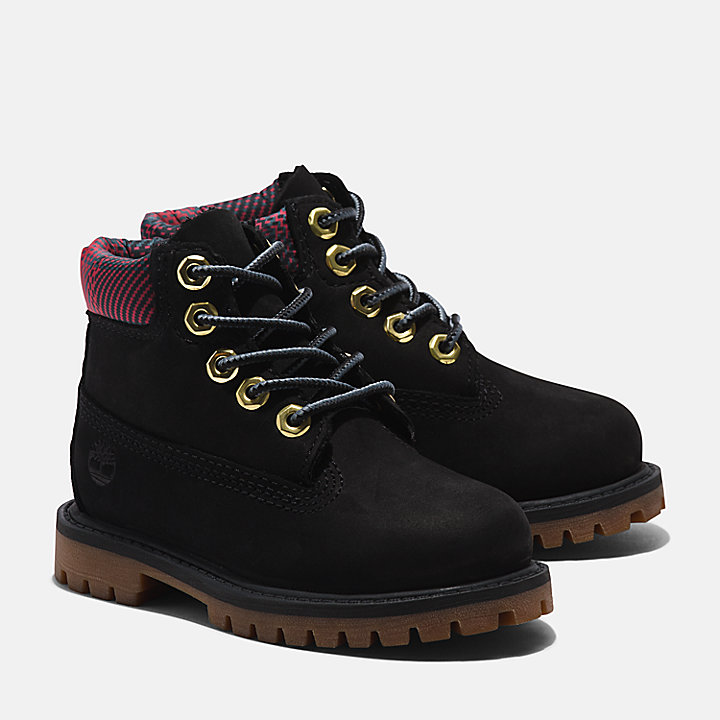 6-inch Boot Timberland® Premium pour tout-petit en noir et rose