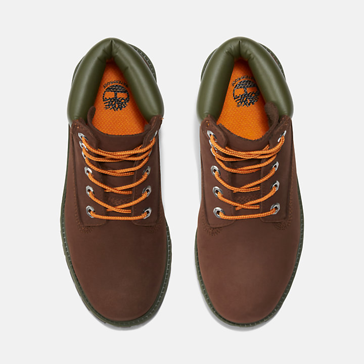 Timberland® Premium 6 Inch Boot for Junior in Brown/Orange-