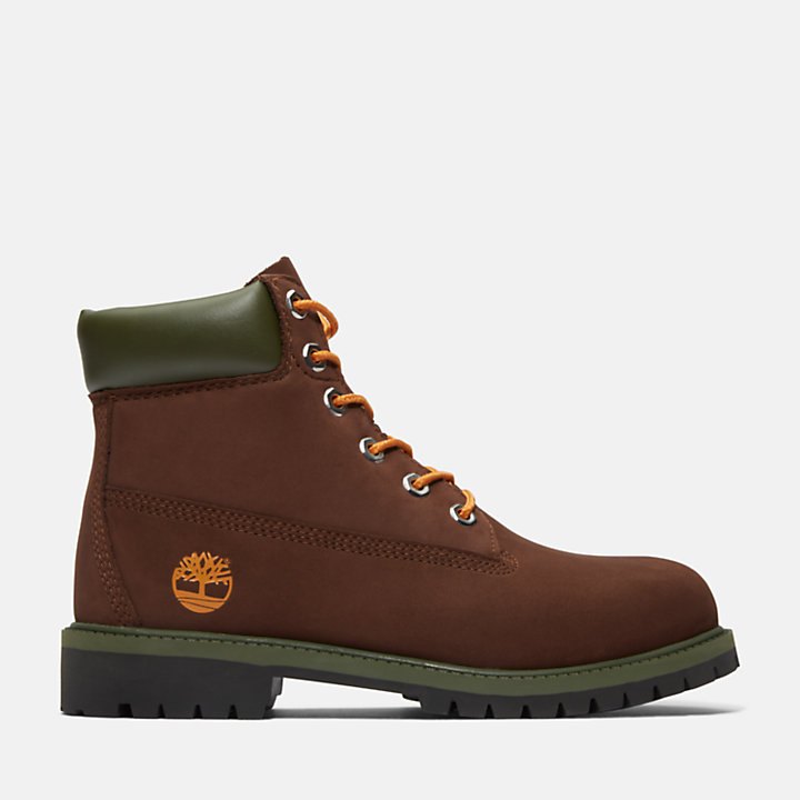 Timberland® Premium 6 Inch Boot for Junior in Brown/Orange-