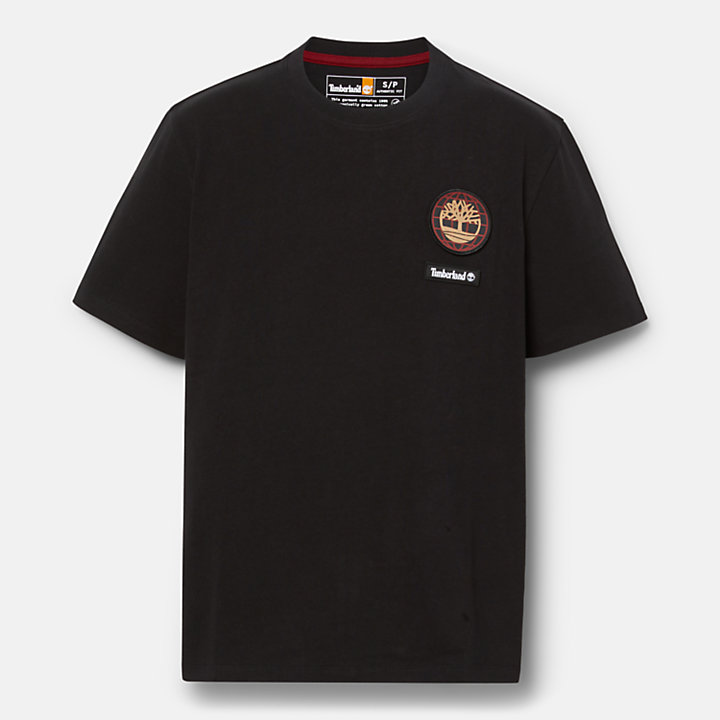 Lunar New Year T-shirt met badge in zwart-