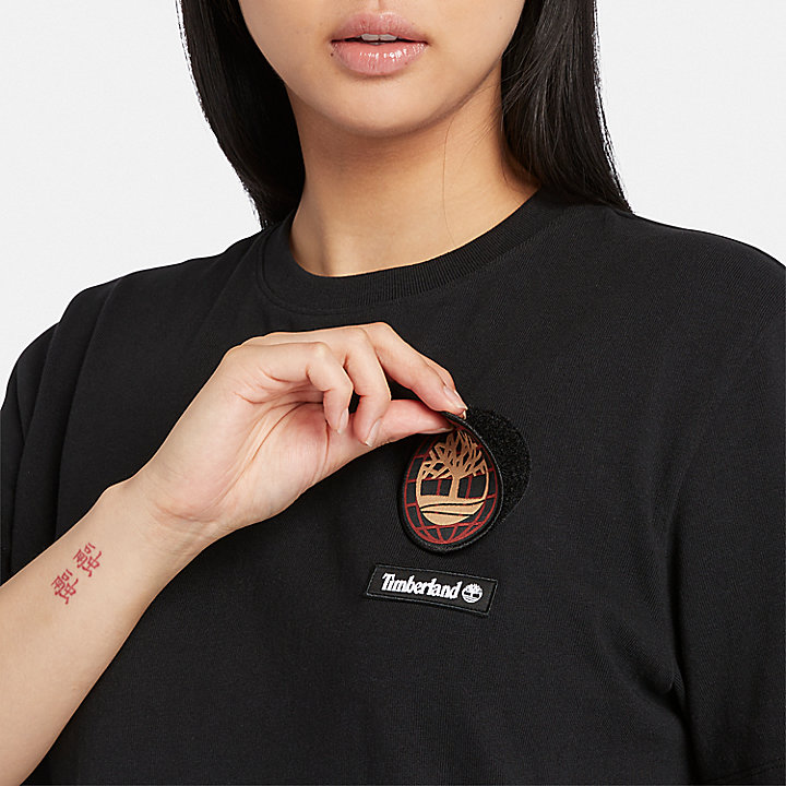 Lunar New Year T-shirt met badge in zwart