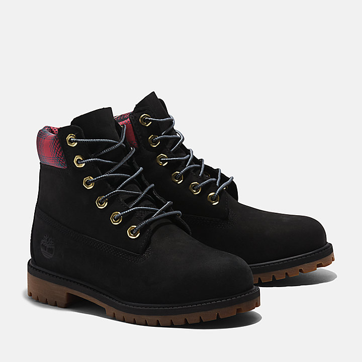 Timberland® Premium 6 Inch Boots voor kids in zwart/roze