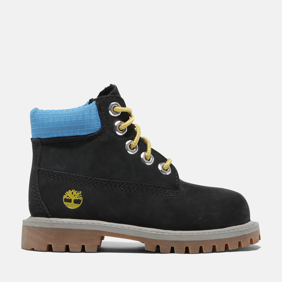 Timberland Premium 6 Inch Boot For Toddler In Black Black Kids