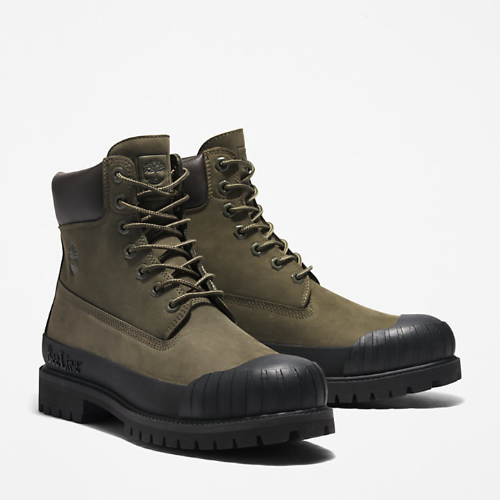Bee Line x Timberland® 6 Inch Rubber Toe Boot for Men in Dark Green/Black-