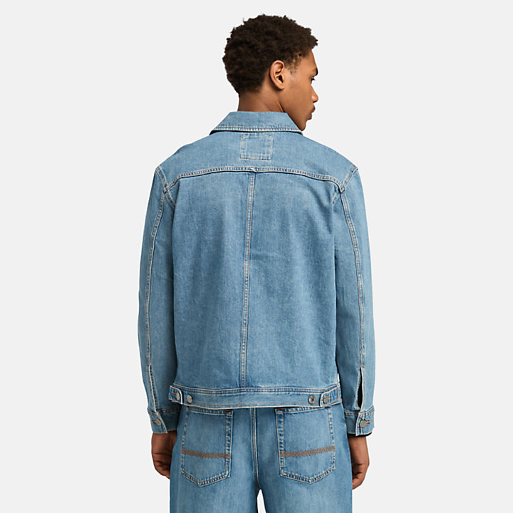 Veste camionneur en jean avec technologie Refibra™ pour homme en bleu foncé-