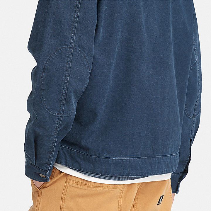 Washed Canvas Jacket for Men in Navy