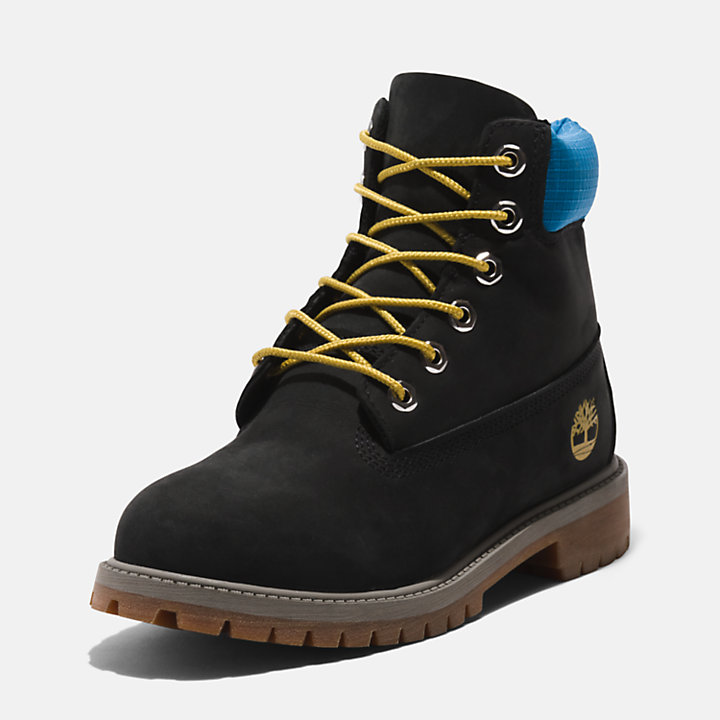 Timberland® Premium 6 Inch Boot for Junior in Black/Blue-