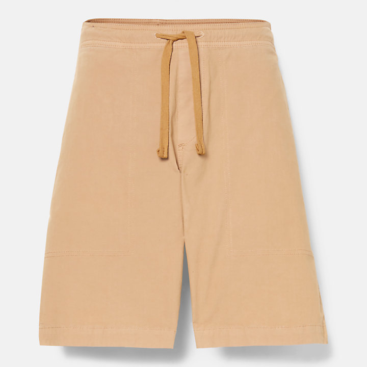Shorts in Popeline Garment Dyed da Uomo in giallo-