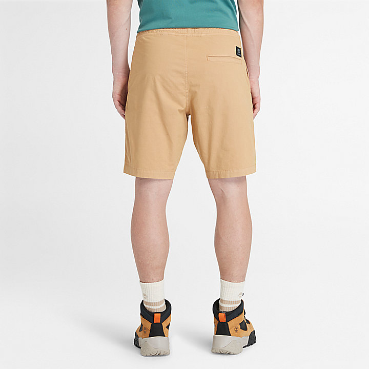Stückgefärbte Popeline-Shorts für Herren in Gelb