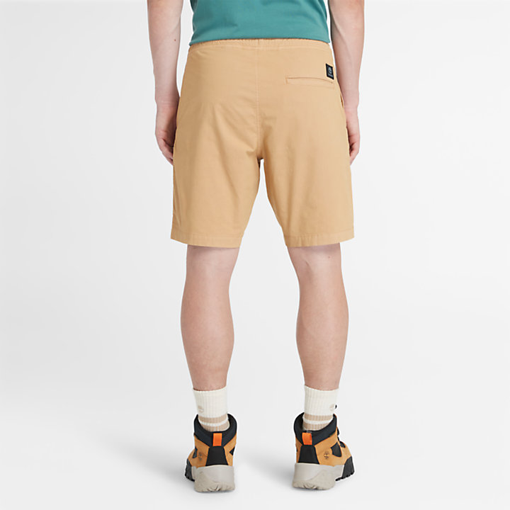 Stückgefärbte Popeline-Shorts für Herren in Gelb-