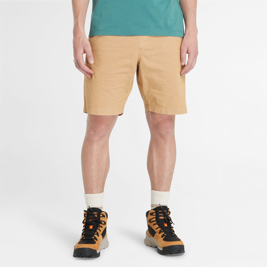 Timberland Shorts In Popeline Garment Dyed Da Uomo In Giallo Giallo