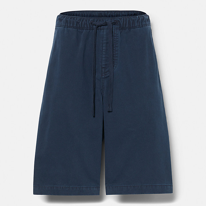 Pantalones cortos de estilo carpintero y sarga gruesa para hombre en azul marino