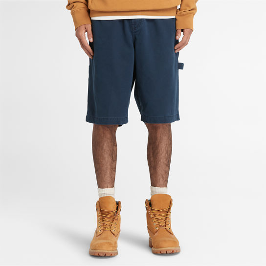 Pantalones cortos de estilo carpintero y sarga gruesa para hombre en azul marino | Timberland