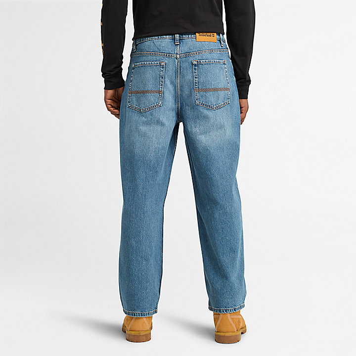 Relaxed Denim Trousers With Refibra™ Technology For Men in Dark Blue