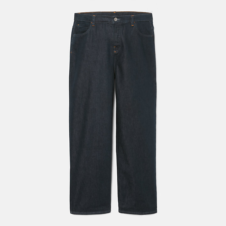 Relaxed Denim Trousers With Refibra™ Technology For Men in Navy-