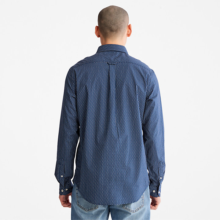 Camisa Microprint para Hombre en azul-