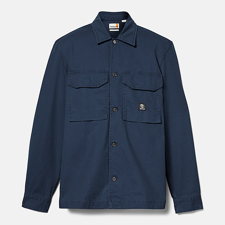 Washed-look Overshirt for Men in Dark Blue