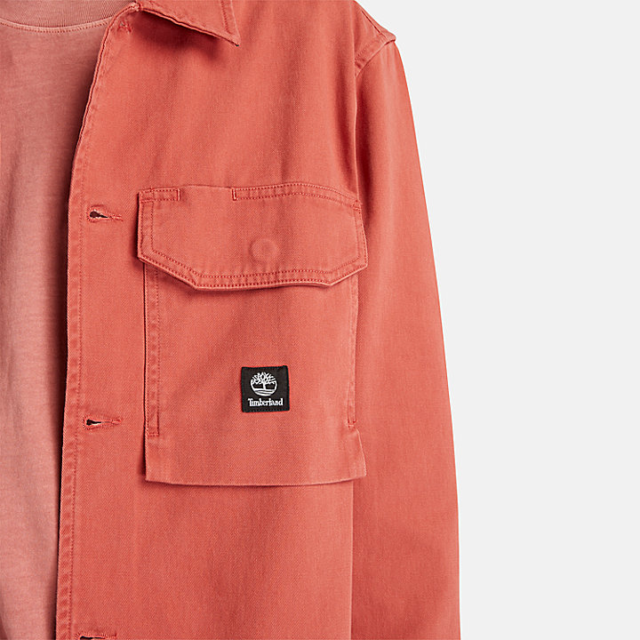 Washed-look Overshirt for Men in Red