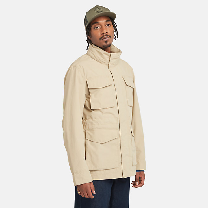Water-resistant Field Jacket for Men in Beige-