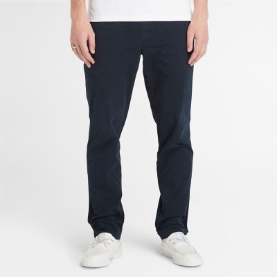 Timberland - Pantalones de chándal de popelina teñidos en prenda para hombre en azul marino