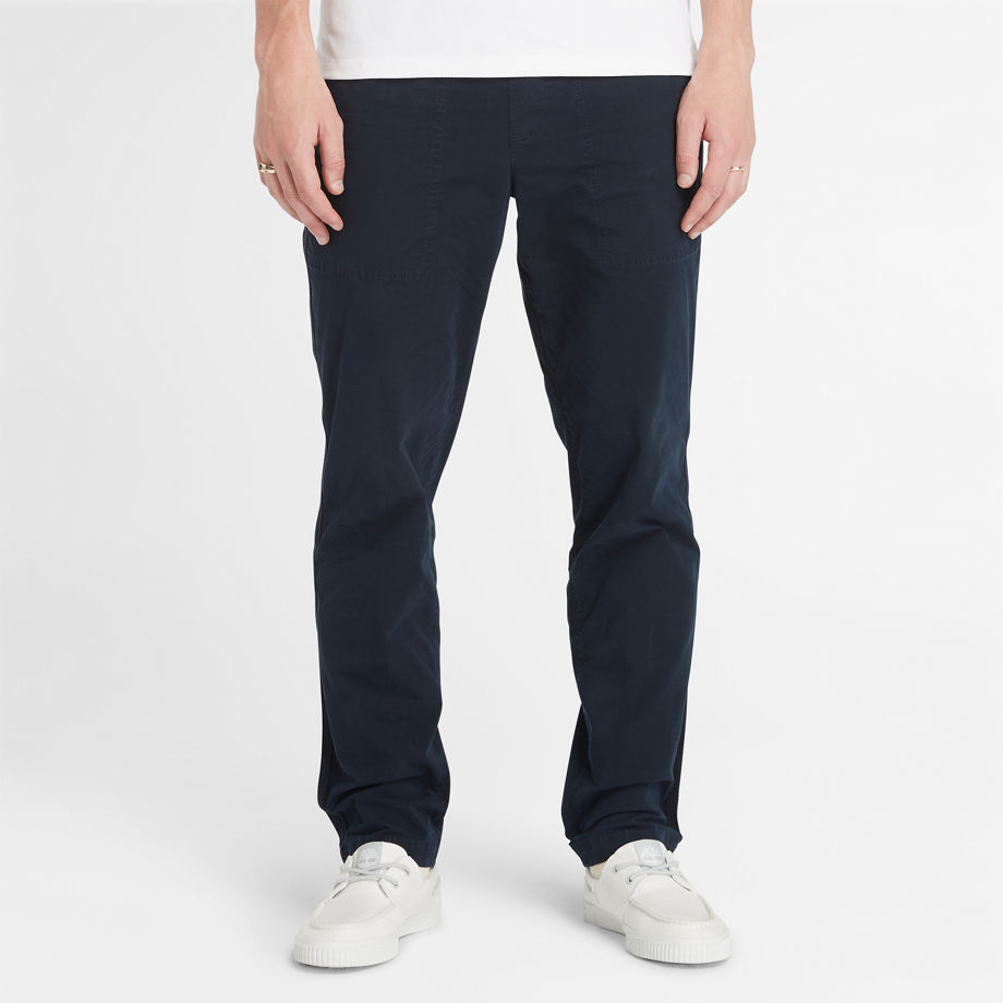 Timberland Garment Dye Poplin Jogger Trousers For Men In Navy Navy, Size M