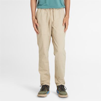 Timberland - Pantalones de chándal de popelina teñidos en prenda para hombre en beis