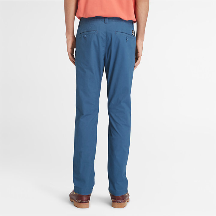 Pantaloni Chino in Popeline da Uomo in blu-