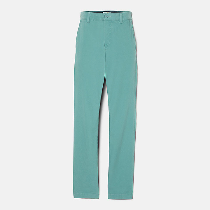 Pantalones chinos de popelina para hombre en azul verdoso
