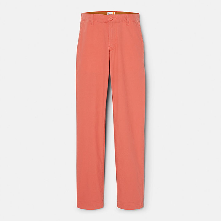 Pantalones chinos de popelina para hombre en naranja claro