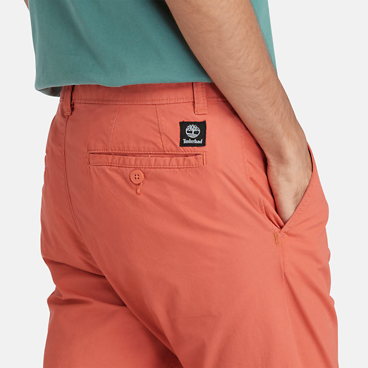 Pantalones chinos de popelina para hombre en naranja claro-
