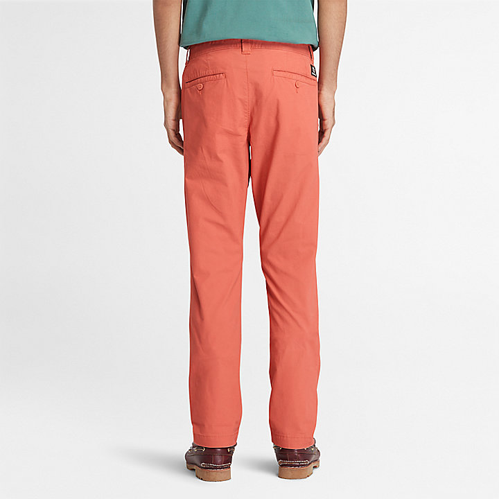 Pantalones chinos de popelina para hombre en naranja claro