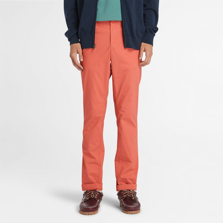 Timberland Poplin Chinos For Men In Light Orange Orange, Size 38 x 32