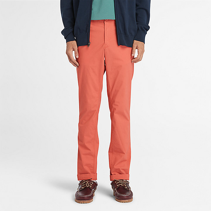 Pantaloni Chino in Popeline da Uomo in arancione chiaro