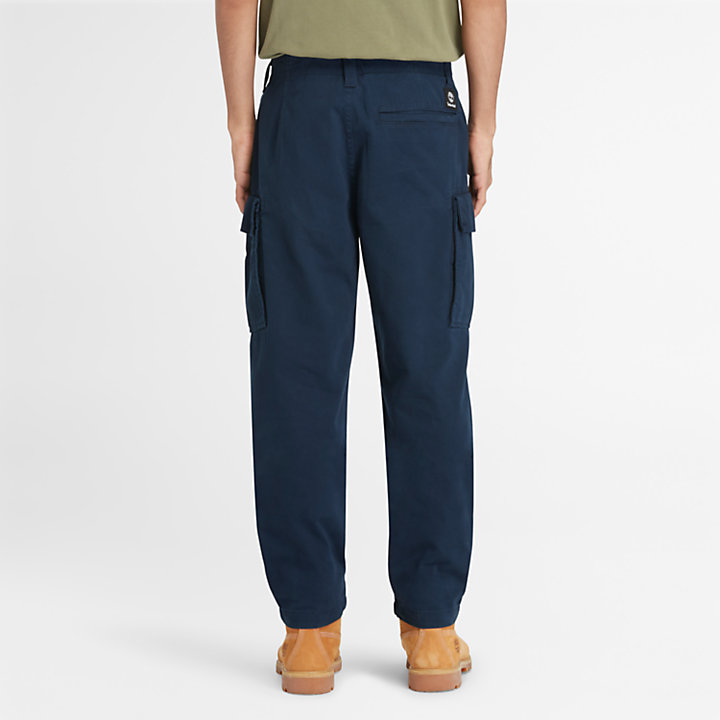 Twill Cargo Trousers for Men in Navy-
