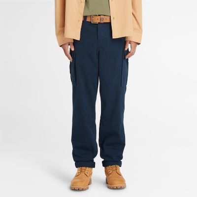 Timberland Twill Cargo Trousers For Men In Navy Navy