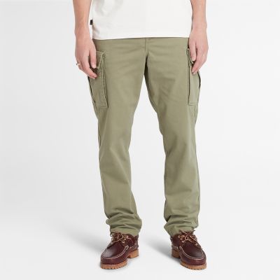 Timberland Twill Cargo Trousers For Men In Green Green