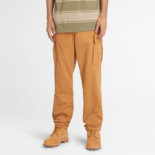 Twill Cargo Trousers for Men in Dark Yellow | Timberland