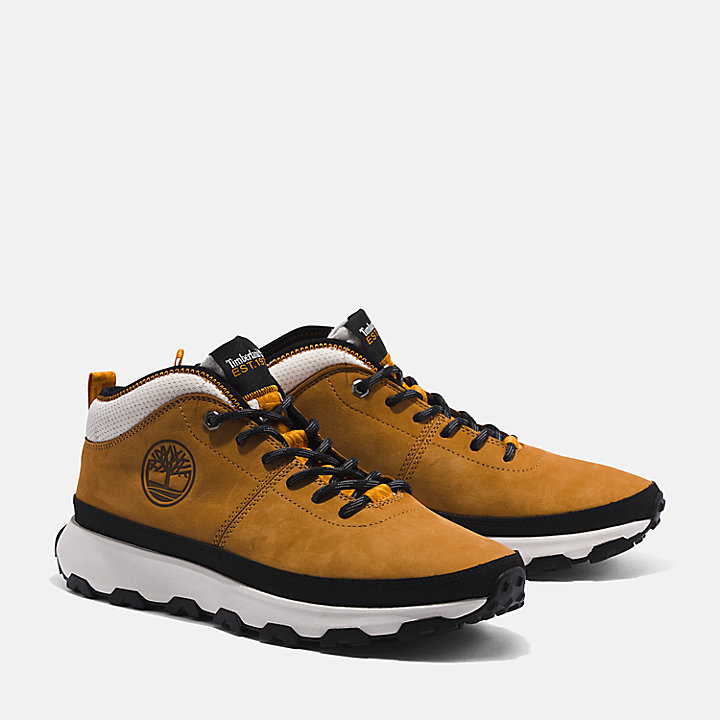 Winsor Trail Ledersneaker für Herren in Gelb