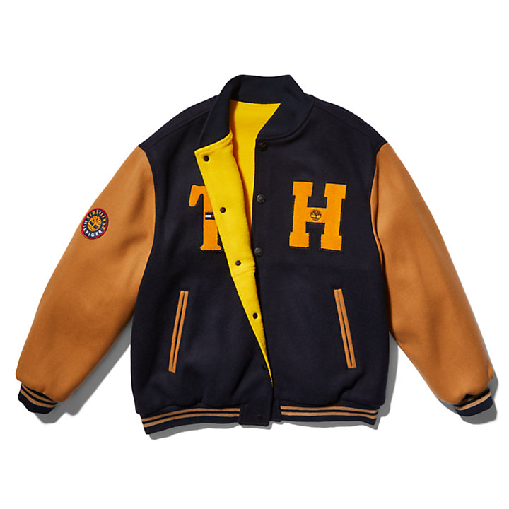 Tommy Hilfiger x Timberland® Re-Mixed Reversible Varsity Jacket in Blue-
