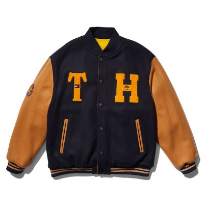pilfer revidere Indgang Tommy Hilfiger x Timberland® Re-Mixed Reversible Varsity Jacket in Blue |  Timberland