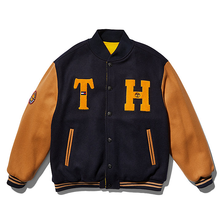 Tommy Hilfiger x Timberland® Re-Mixed Reversible Varsity Jacket in Blue