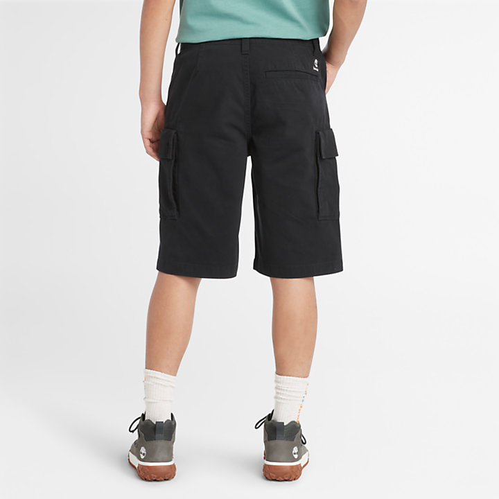 Twill Cargo Shorts for Men in Black-