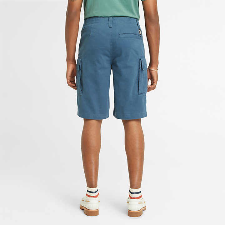 Twill Cargo Shorts for Men in Blue-