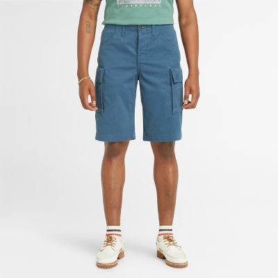 Timberland Twill Cargo Shorts For Men In Blue Blue