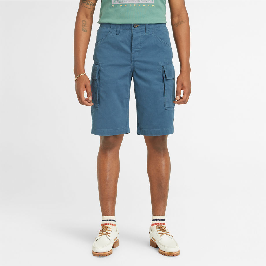 Timberland Twill Cargo Shorts For Men In Blue Blue