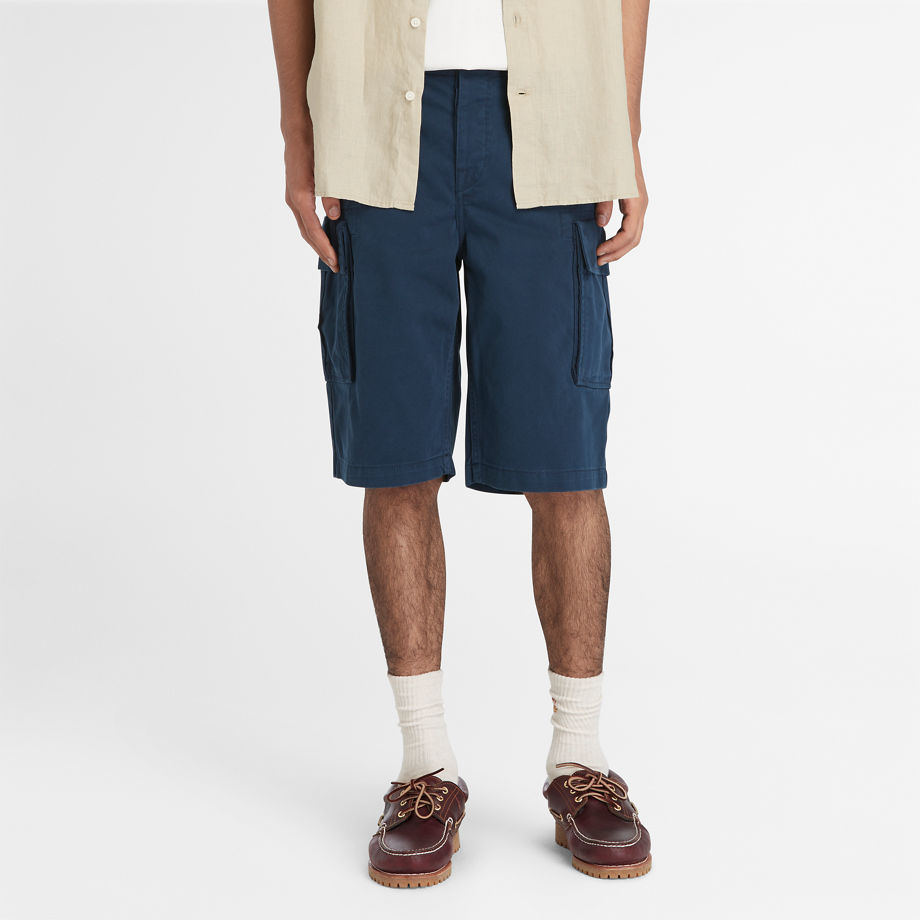 Timberland Twill Cargo Shorts For Men In Navy Navy