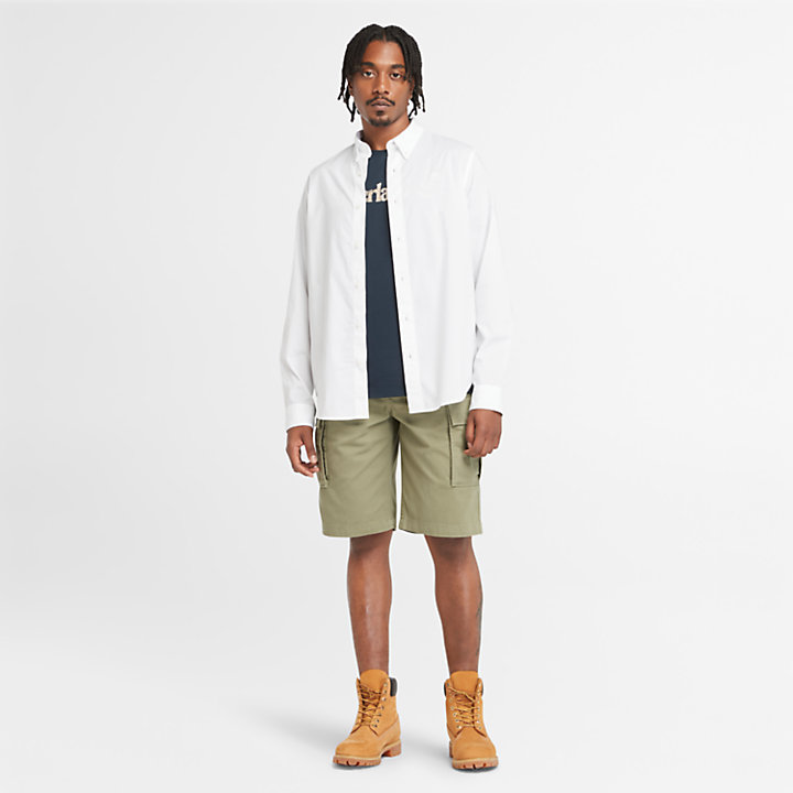 Twill Cargo Shorts for Men in Green-