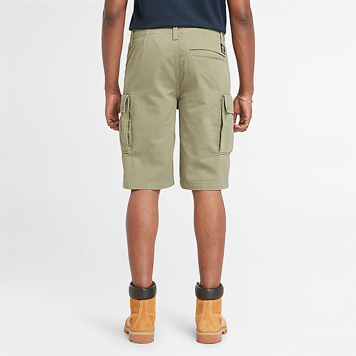Twill Cargo Shorts for Men in Green
